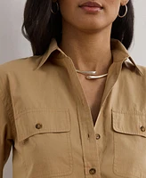 Lauren Ralph Women's Relaxed-Fit Featherweight Cotton Shirt
