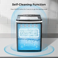 Cowsar Ice Maker Countertop Ice Machine, 2 Sizes S/L 8 Bullet Ice Ready in 9 Mins, 26.5lbs/24H, Portable Small Ice Maker with Self-Cleaning,Scoop,Bask