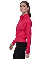 Dkny Sport Women's Space-Dyed Half-Zip Raglan-Sleeve Top