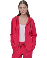 Dkny Sport Women's Two-Tone Zip-Front Long-Sleeve Hoodie