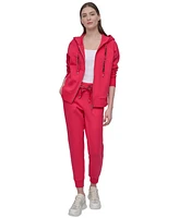 Dkny Sport Women's Two-Tone Zip-Front Long-Sleeve Hoodie