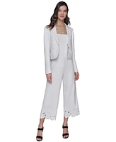 Karl Lagerfeld Paris Women's Cropped Embroidered Blazer