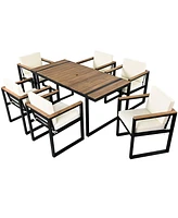 Mondawe 7 Pieces Outdoor Dining Set Patio Table and Chair