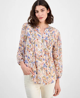 Tommy Hilfiger Women's Floral Pintuck Blouse