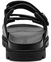 Coach Women's Sculpted C Quilted Washed Denim Double Band Sandals
