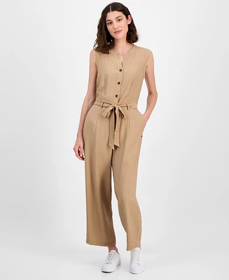 Nautica Jeans Women's Sleeveless Belted Jumpsuit