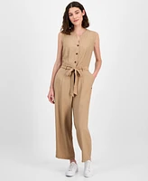 Nautica Jeans Women's Sleeveless Belted Jumpsuit
