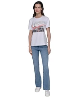 Karl Lagerfeld Paris Women's Bonjour Graphic T-Shirt