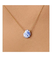 Ana Luisa - Gold Statement Necklace - Pebble Mini Marble Blue