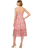 Adrianna Papell Women's Floral-Embroidered Square-Neck Dress