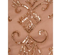 Adrianna Papell Women's Boat-Neck Embellished Sheath Dress