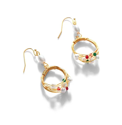 Sohi Women's Bead-Cluster Drop Earrings