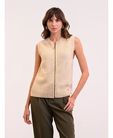 Celtic & Co. Women's Zip Sleeveless Knit Cardigan
