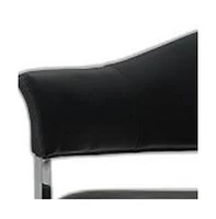 Upholstered Faux Leather Open Back Dining Arm Chair