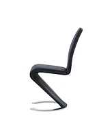 Faux Leather Dining Chairs Set of 2 Upholstered Parsons Style for Home or Office
