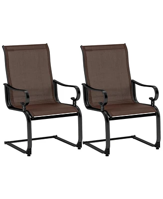 Set of 2 Patio Chairs with Quick-drying and Breathable Fabric for Backyard