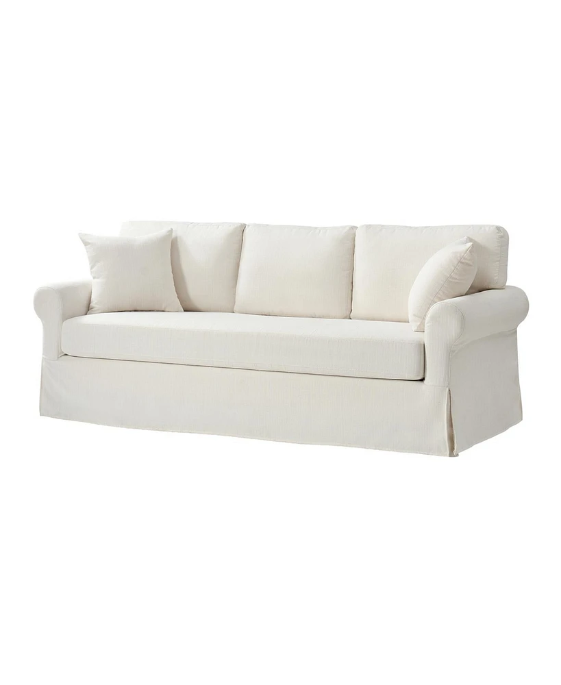 Israel Traditional Slipcovered Sofa with Solid Leg