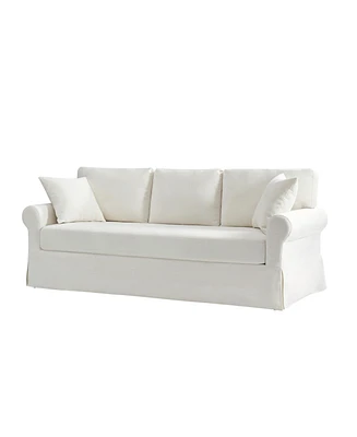 Israel Traditional Slipcovered Sofa with Solid Leg