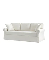 Israel Traditional Slipcovered Sofa with Solid Leg