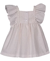 Bonnie Baby Girls Flutter Sleeve Seersucker Dress
