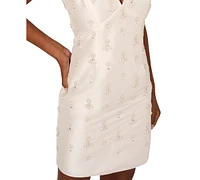 Adrianna Papell Women's Beaded Taffeta Mini Dress