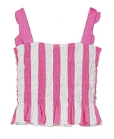 Disney Toddler and Little Girls 2-Piece Stitch Embroidered Stripe Top Skirt Set
