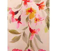 Adrianna Papell Women's Mikado Floral-Print Midi Dress