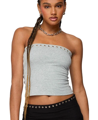 Edikted Women's Built Bra Grommet Tube Top