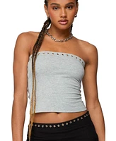 Edikted Women's Built Bra Grommet Tube Top