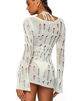 Edikted Women's Manuela Distressed Knit Mini Dress