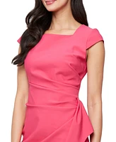Alex Evenings Petite Square-Neck Side-Drape Dress