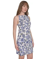 Tommy Hilfiger Petite Printed Hopsack Sleeveless Dress