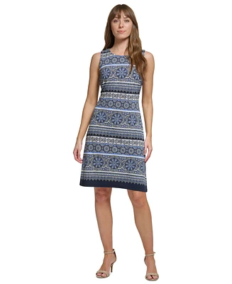 Tommy Hilfiger Petite Printed Jersey Sleeveless Dress