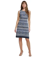 Tommy Hilfiger Petite Printed Jersey Sleeveless Dress