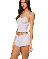 Edikted Women's Sephi Lacey Pointelle Tank Top