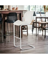 Set of Four Metal Bar Height Chairs with Low Back for Kitchen or