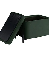 Lifestyle Solutions 24" Velvet Kyoto Small Storage Ottoman