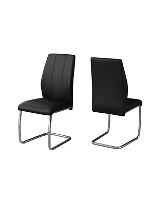 Set of Two Upholstered Faux Leather Dining Side Chairs