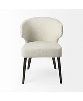 Ivory and Black Wingback Dining Side Chair