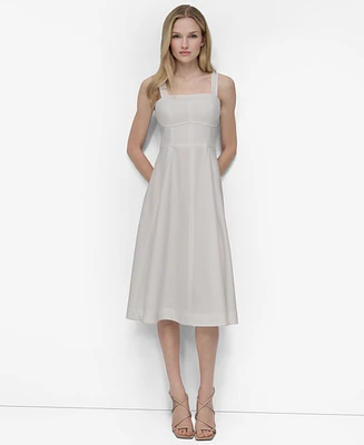 Dkny Women's Square-Neck Sleeveless Midi Dress