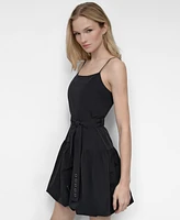 Dkny Women's Sleeveless Belted Bubble-Hem Dress
