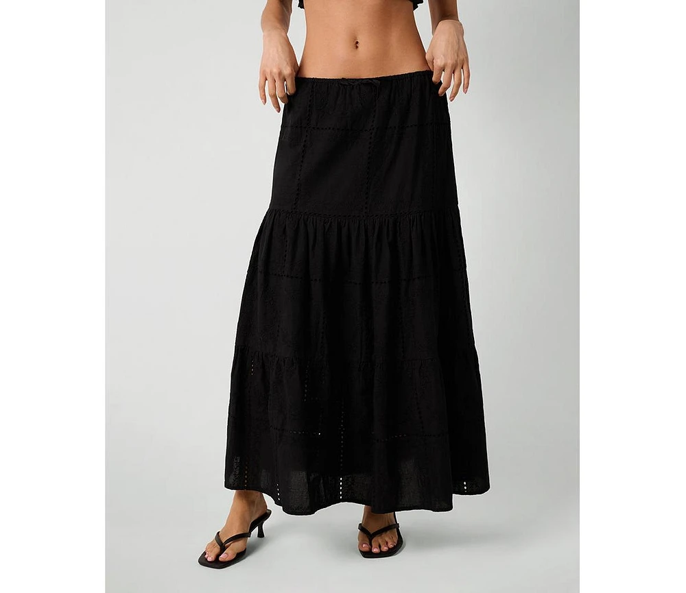 WeWoreWhat Women's Midi Pull On Skirt