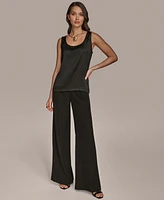 Donna Karan New York Women's Satin Scoop-Neck Tank Top