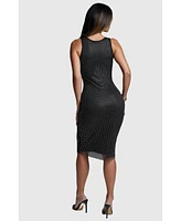 Bebe Women's Crystal Mesh Tank Dress