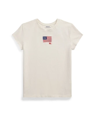 Polo Ralph Lauren Big Girls Flag-Applique Jersey T-Shirt