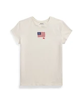 Polo Ralph Lauren Big Girls Flag-Applique Jersey T-Shirt