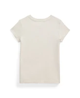 Polo Ralph Lauren Toddler and Little Girls Flag-Applique Jersey T-Shirt