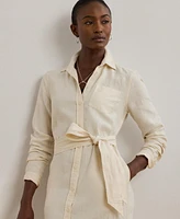 Lauren Ralph Lauren Women's Belted Linen Shirtdress