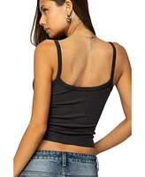 Edikted Women's Aspyn V Neck Ribbed Tank Top