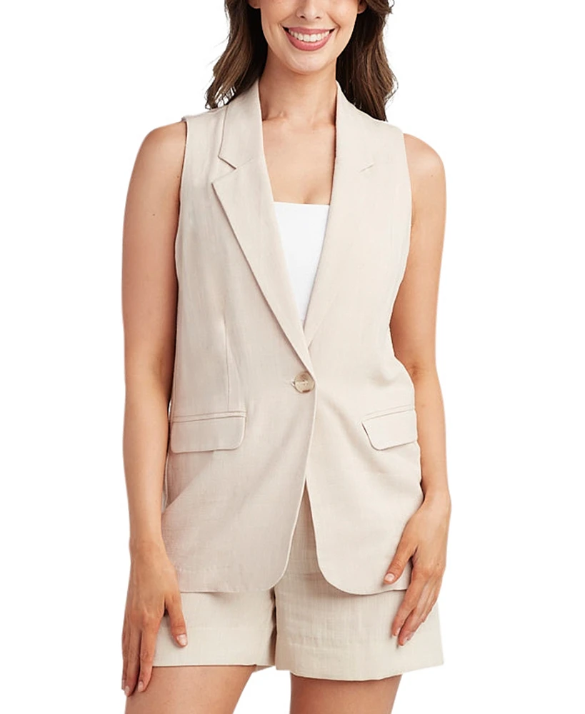 Bcx Juniors' Linen-Blend Vest